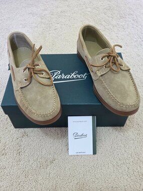 Paraboot Barth/Marine Leather Boat Shoes - Miel-Vel Sand Suede